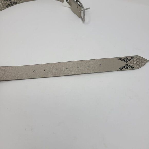 Joe's Jeans The Belt Handmade Leather Reversible Studded Spiked Belt M Gray Punk - Picture 9 of 12